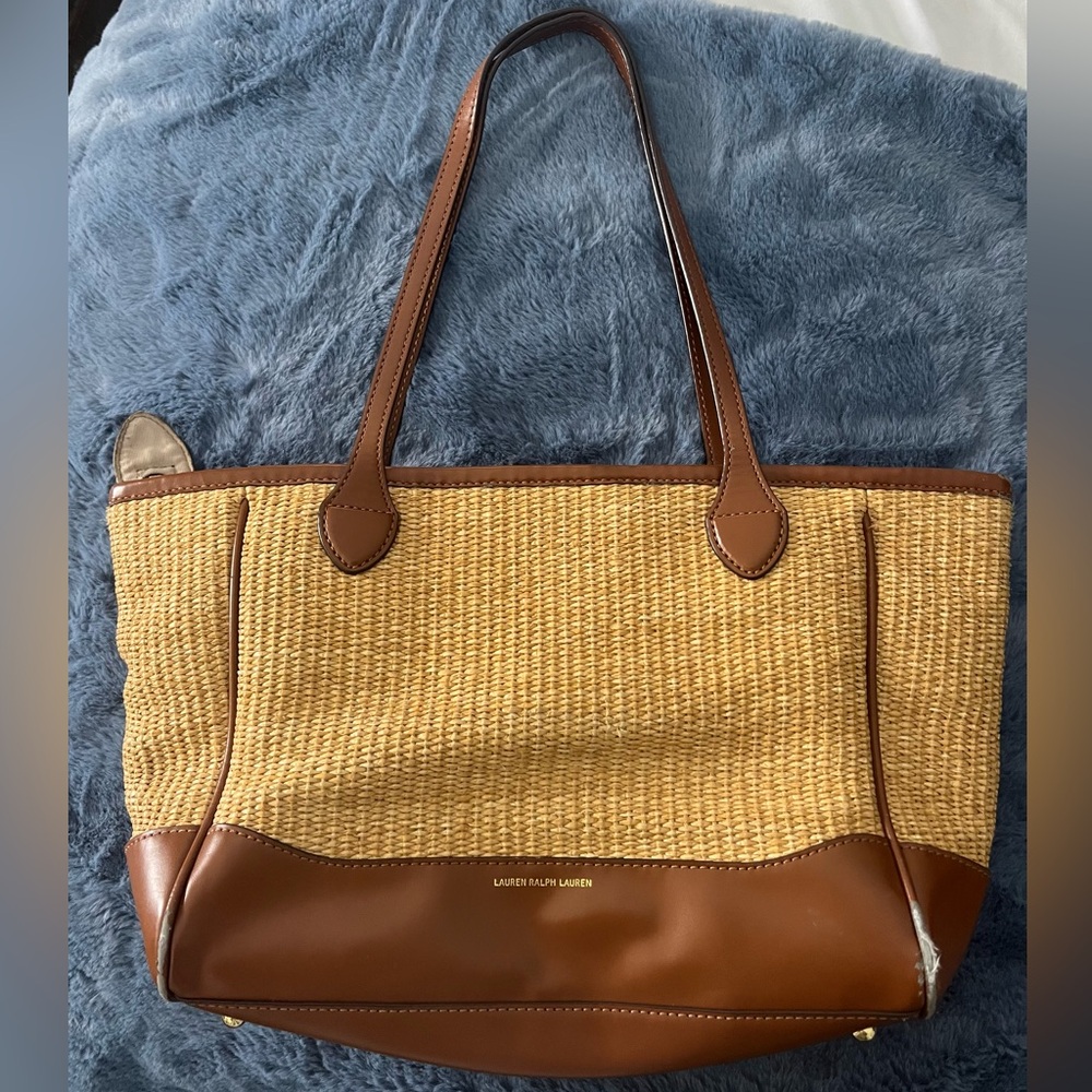 Lauren Ralph Lauren Weaved Rattan Purse